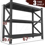Heavy Duty Metal Shelving Unit - Industrial Grade Adjustable Shelves - 67" W x 19.6" D x 63" H - 4500 lbs Load Capacity Shelf for Garage, Workshop, Basement
