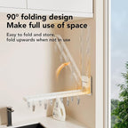 2 Pack Wall Mounted Suction Cup Clothes Drying Rack with 20 Clips, Portable & Collapsible Sock Hanger for Drying Socks, Bras, Underwear, Baby Clothes,Towels