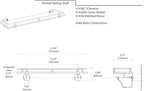 Gatco 1438 Glass Railing Shelf, Brass