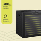 YITAHOME 35 Gallon Outdoor Storage Box, Waterproof Resin Deck Box and Package Delivery with Lockable Lid for Patio Furniture Cushions, Pool Accessories, Garden Tools, Black