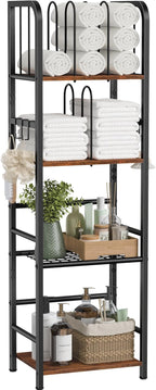 Snughome Towel Rack Free Standing 4-Tier M-Shaped Detachable Dividers, Metal Towel Storage Shelf for Bathroom, Pool Towel Rack Holder, Space-Saving Storage Organizer, Modern Bath Towel Storage Holder