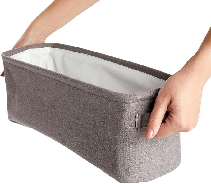 Juvale Rectangular Toilet Paper Storage Basket - Space-Saving Narrow Bathroom Storage Bin - Toilet Paper Organizer & Countertop Bathroom Caddy - Jute Fabric Bin - Gray, 16 x 6 x 5.5 in