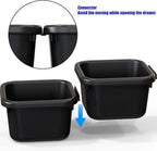Simple Houseware Interlocking Desk Drawer Bins Organizer, 10 Packs, Black