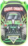 Jay Franco Monster Jam Grave Digger Pop Up Hamper - Mesh Laundry Basket/Bag with Durable Handles