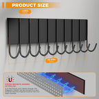2Pcs Magnetic Key Holder For Fridge With 10 Hooks, Magnetic Utensil Holder For Wall, Strong Magnetic Key Hanger Hook Organizer, Magnent Key Rack For Kitchen Metal Door Grill Tool Coat Towel Purse