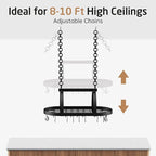 KES Ceiling Pot Rack 34-Inch Hanging Pot Rack for Kitchen Oval Pot and Pan Rack Matte Black Pot Hanger with 20 S Hooks (For 16" and 24" Joist), KUR221S85-BK