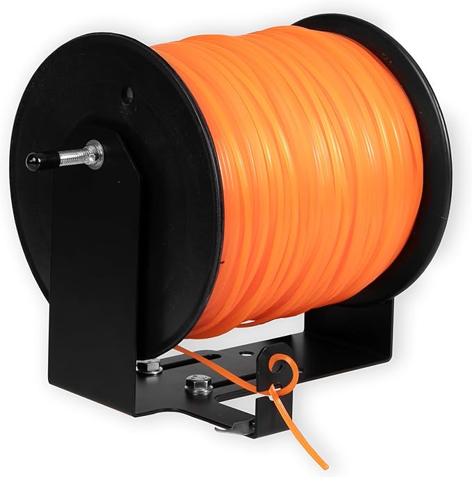 Iron Forge Tools Weedeater Rack String Trimmer Line Holder - Built in Spool Line Cutter, Commercial Weed Wacker Holder String Mount for Lawn Care, Supports 3 & 5 LB Spools - for Open Trailers