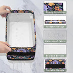 Bathroom Baskets for Organizing, Purple floral Foldable Storage Bins Toilet Paper Basket for Toilet Tank Top Fabric Storage Organizer for Shelves Closet Countertop（ Flower）