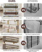 Hanging Towel Racks for Bathroom No Drill - 6-Tier Over The Door Bath Towel Storage Organizer for Small Bathrooms - Tiered Back of Door Towel Holder Hanger for Rolled Towels RV Camper Gold