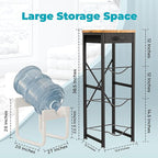 5 Gallon Water Jug Holder Stand 3-Tier Water Bottle Storage Rack & Dispenser Organizer with Stainless Steel Frame, BPA-Free Fast-Flow Spout, Heavy-Duty Wood Top Shelf for Home Kitchen & Office