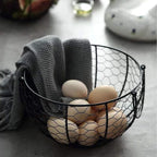 Kitchen Storage Metal Wire Egg Basket Farm Chicken Cover Egg Holder/Organizer Case/Container