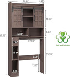 Vabches Over The Toilet Storage Cabinet, Farmhouse Storage Cabinet Over Toilet with Sliding Doors, Home Space-Saving Toilet Rack, for Restroom, Bathroom, Laundry.Espresso