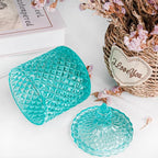 R FLORY 2 Pack Qtip Holder Glass Apothecary Jars with Lids Bathroom Storage Organizer for Cotton Swabs, Balls, Pads, Floss Picks, Vanity Storage Containers for Makeup, Candy, Jewelry (10+24oz, Green)