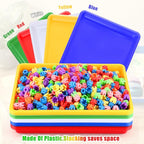 Maitys 15 Pcs Flat Plastic Trays 16.1 x 11.8'' Sensory Storage Tray Paper Stackable Classroom Bins for Office Home Organizer Arts and Crafts Supplies(Multicolor)