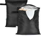 OTraki 12x16 inch Wet Bag 2Pcs Waterproof Swim Bag for Wet Clothes Small Swimsuit Dirty Clothes Laundry Bag Travel Machine Washable for Gym Beach Pool Drying Do Not Exceed 176℉ Black