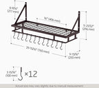 KES 30-Inch Oiled Bronze Pot Rack, Wall Mounted Hanging Pot and Pan Organizer with 12 Sturdy Hooks, Kitchen Wall Hanger Shelves Farmhouse Style, KUR215S75A-OB
