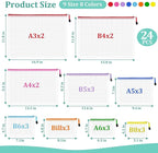 24pcs Mesh Waterproof Pouch Bags, 9 Sizes Clear Pouches, Organizer Bags With Zipper, 8 Colors for Travel & Toy Storage