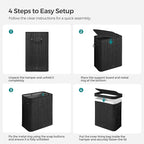 SONGMICS Laundry Hamper with Lid, Bamboo Laundry Basket, Removable Machine Washable Laundry Basket, with Handles, 26.4-Gallons, for Laundry Room, Bedroom, Bathroom, Ink Black ULCB63H