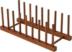 HBlife Teak Dish Plate Bowl Cup Book Pot Lid Cutting Board Drying Rack Stand Drainer Storage Holder Organizer Kitchen Cabinet（Keep Dry）