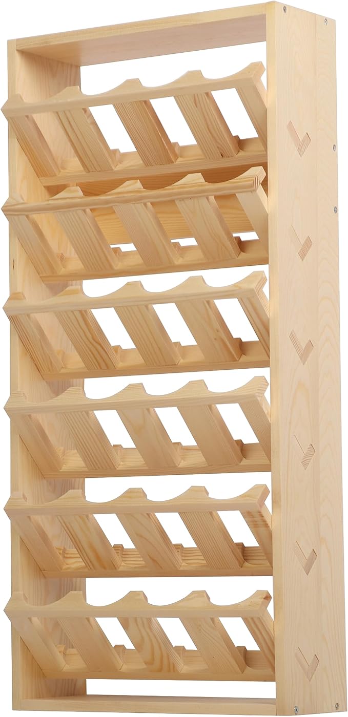 MYOYAY 6-Tier 24 Holes Spray Paint Can Storage Holder Organizer Can Rack Wall Mount Spray Bottle Can Holder for Garage and Craft Workroom 14.2" L x 5" W x 30" H