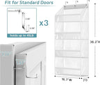 AOODA Clear Over the Door Hat Racks for Baseball Caps, Hold 48 Caps Hat Storage Organizer for Closet Wall, Deep Pockets Hanging Snapback Holder Shelves with 3 Hooks, White