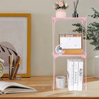 Locker Organizer Shelf Stackable Extra Locker Shelf for School Locker Organizer Storage Cabinet Accessories Suitable for School, Office, and Home use (1, Light Pink)