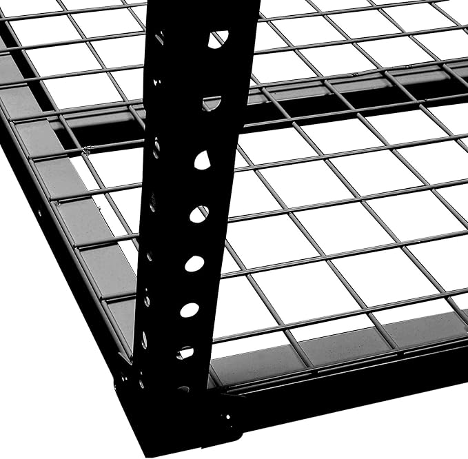 2x8FT Overhead Garage Storage Rack, Adjustable Ceiling Mounted Heavy Duty Metal Organization System, 22-40 Inch Height Dropdown, 450lbs Capacity, Black