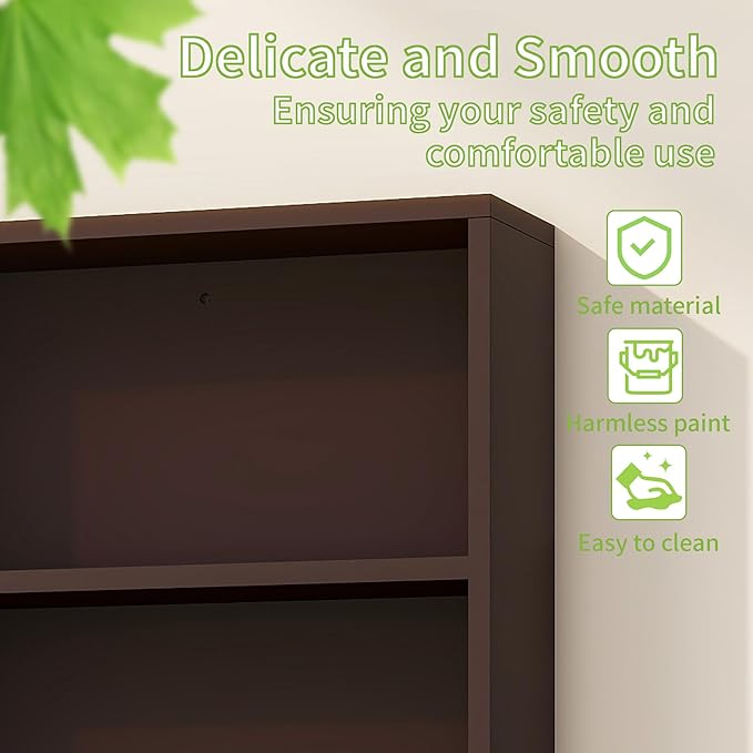 Medicine Cabinet, Wooden Bathroom Wall Cabinet with 2 Doors, Adjustable Shelves & Towel Bar, Over Toilet Storage Cabinet Wall Mounted for Laundry with Mirror, Espresso