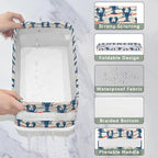 Lobster Pattern Bathroom Basket Foldable Toilet Tank Topper Paper Basket Waterproof Fabric Storage Organizer Bins Decorative Open Storage for Home Closet Containers Cabinet Set of 2