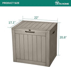 YITAHOME 30 Gallon Deck Box Outdoor Storage Box, Waterproof Resin Package Delivery and Storage Box with Lockable Lid for Patio Furniture Cushions, Pool Accessories, Garden Tools, Brown