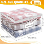 Plastic Storage Bags with Easy-Glide Zipper, Pack of 6, Durable Clear Vinyl Zippered Storage Bags for Clothes Sweaters Comforters Blankets Sheets Bedding (24 x 20 x 11 Inch)