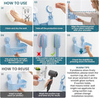 TAILI Shower Caddy Suction Cup 2 Pack, Heavy Duty Bathroom Organizer, Removable Shelves for Inside Shower, Shampoo, Waterproof Suction Plastic Storage for Bathroom Accessories Holder, Blue