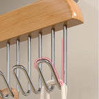 Belt Hanger 4Pcs Belt Hanger with 32 Hooks Bra Hangers for Closet,Space-Saving Wooden Closet Hanger Organizer for Ties, Scarves, Bras,Tank, Tops (White)