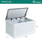 YITAHOME XXL 230 Gallon Large Deck Box,Outdoor Storage for Patio Furniture Cushions,Garden Tools with Flexible Divider,Waterproof,Lockable (White)