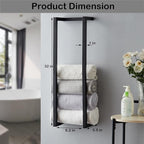 Towel Rack for Rolled Towels, Towel Rack for Bathroom,Wall Mounted Metal Bathroom Organizer, Bath Towel Holder Wall for Modern Small Space Bathroom Towel Storage (White)