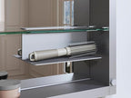 Kohler 35571-NFC-NA Verdera® Bathroom Medicine Cabinet with Mirror, Oval Design, Mirrored Interior, Adjustable Glass Shelves, Rustproof Anodized Aluminum, 24 in. W x 34 in. H