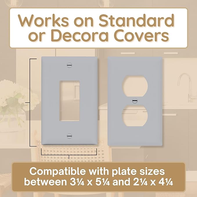 BeraTek Power Perch Wall Outlet Shelf | Declutter & Reclaim Counter Space | Bedroom & Bathroom Organizing Shelves | Alexa Echo Dot Holder, Router Shelf, Holds Electric Toothbrush | Gray, 1-Pack