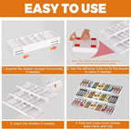 3 Tier Drawer Organizer - Expandable Junk Drawer Organizer Smart Office Supply Organizer, Folding Drawer Storage Multi-level Desk Organizer for Makeup,Jewelry,Kitchen Storage (1 Row 3 Tier, White)