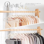 HOUSE DAY Premium Velvet Clothes Hangers Non-Slip Flocked Felt Hangers Heavy Duty Durable Coat and Suit Hanger, Vibrant Color Slim Lightweight Space Saving Hanger (20 Pack, Ivory)