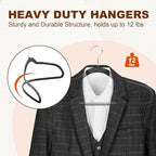 HOUSE DAY Heavy Duty Plastic Hangers 100 Pack, Clothes Hangers with Non-Slip Rubber Pads - 0.2 Inch Thin Space Saving Coat Hanger for Closet Organizer, 360° Swivel Hook for Shirts, Pants, Suit (Black)