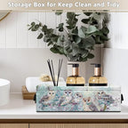 Small Storage Bins Multi-purpose Bathroom Organizer Basket Collapsible Toilet Paper Basket Space-saving Lightweight Fabric Home Storage Containers Basket, Owl Flower