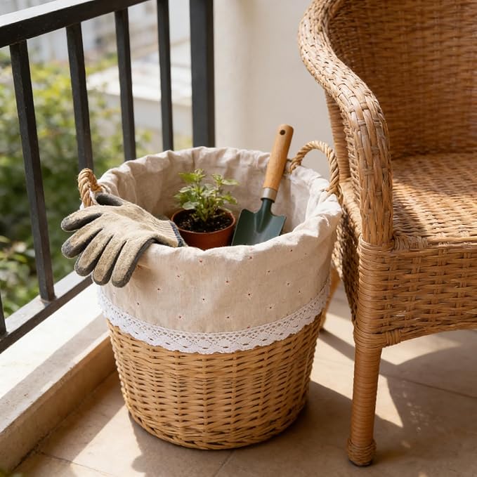 LOGOFUN Removable Laundry Basket Liner Washable Cloth Insert Replacement Cover for Home Parties and Seasonal Decoration