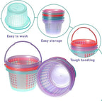 12pcs Easter Baskets Plastic Egg Baskets with Handles in 6 colors for Easter Hunting Spring Party Crafts Supplies Accessories Decorations Party Favors