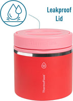 ThermoFlask 20 oz Double Wall Insulated Food Jar, 2-Pack, Raspberry + Candy Pink / Shamrock + Citron