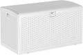 Garvee 99 Gallon Waterproof Large Resin Deck Box Indoor Outdoor, Lockable Storage Container for Patio Furniture Tools, Waterproof Deck Box Patio Storage Bin for Pool Garden, White