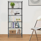 PayLessHere | 6-Tier Wire Shelf | 23"x13"x59" | Black | Adjustable Racks | Heavy-Duty Storage Shelves, Holds Upto 1500 lbs | Rust-Resistant, No-Tool Assembly | for Home, Garage Shelving
