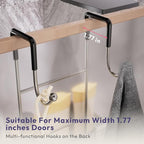 SWTYMIKI Over The Door Shower Caddy - Stainless Steel Hanging Shower Organizer With Soap Holder & 16 Hooks No Drilling Hanging Caddy Over Door To Organize Bathroom Essentials, Sand Nickel