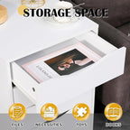 QDSSDECO 5 Drawer Chest Wood File Cabinet Rolling Storage Dresser with Wheels for Home Office, White