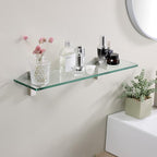 KES Bathroom Shelf Tempered Glass Shelf, Bathroom Wall Shelves with 20 Inch Rectangular Glass (8mm Thick) Wall Mount Brushed Nickel, BGS3201-2