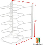 Deco Brothers Pan Organizer Rack for Kitchen Cabinet and Counter, White
